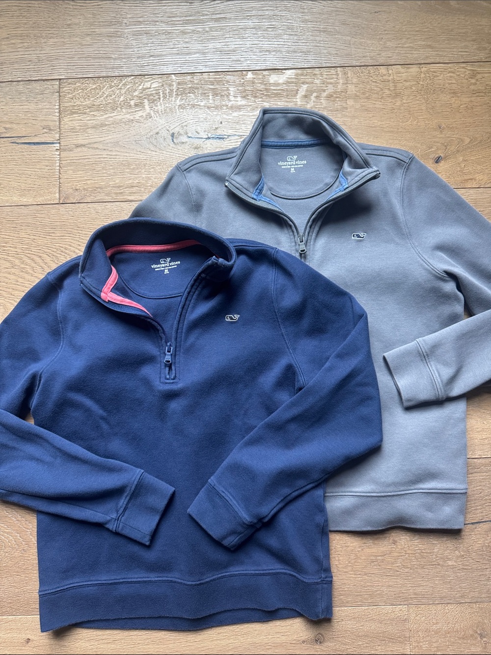 Vineyard Vines Boys Navy and Gray Half-Zip cotton Pullover Size Medium